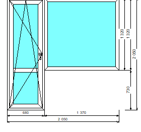 окно с балконной дверью  5 этажка